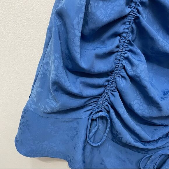 Rushed Skirt Coquette 10 Women’s Floral Blue Mini - Picture 4 of 8